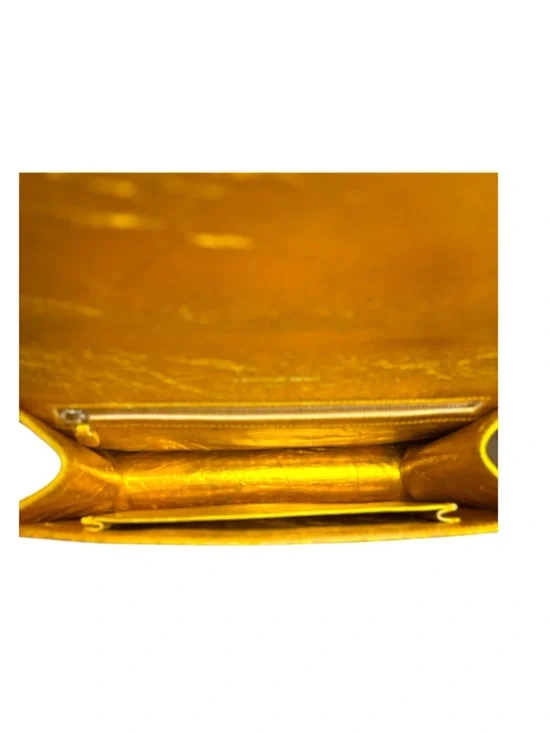 Christian Dior Diorama Flap Bag Metallic Gold Crinkled Lambskin + COA & Box - Picture 7 of 16